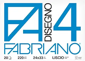 Bloco de Papel Fabriano 4, 24 x 33 x 0.5 cm, 20 Folhas, Branco