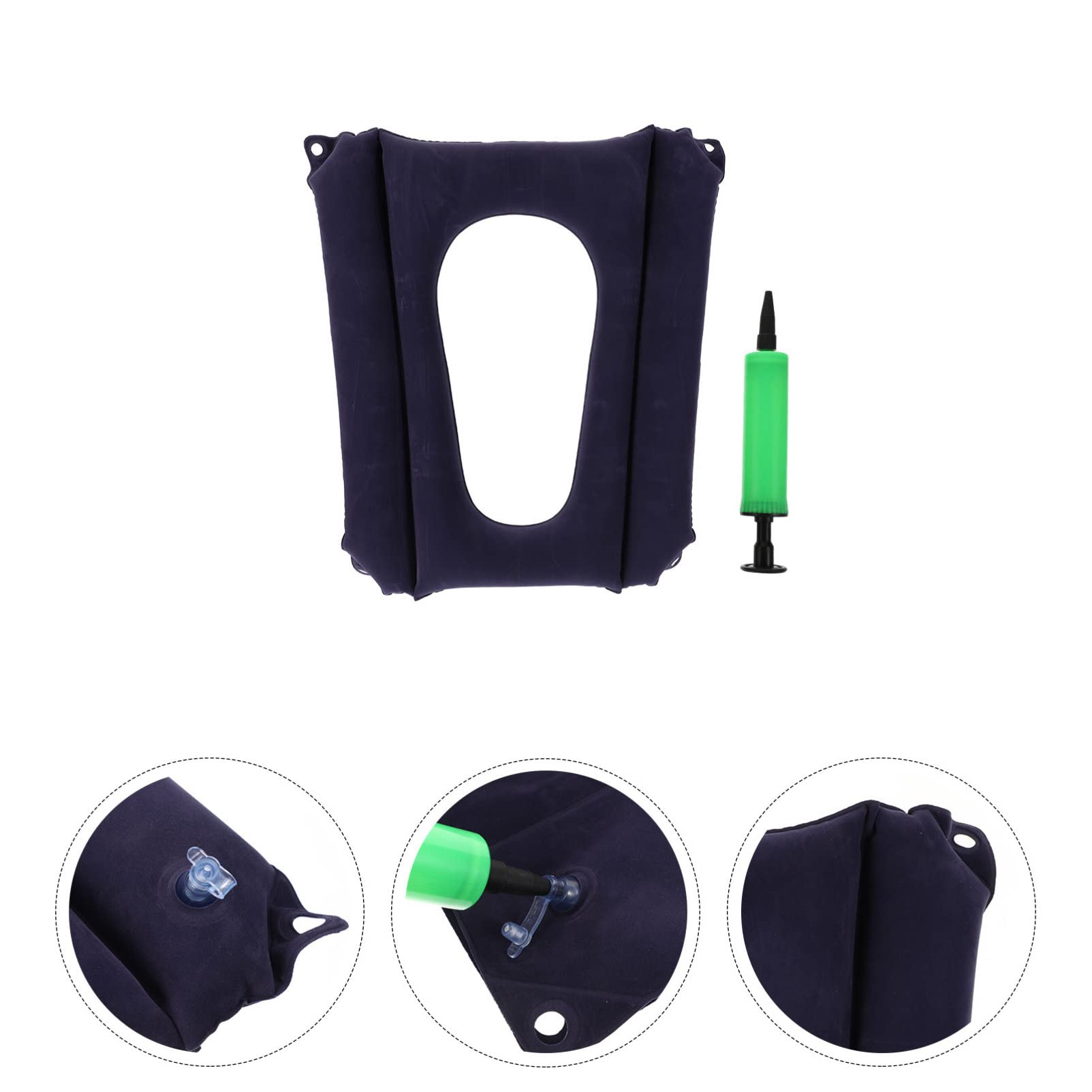 Cuscino per Sedia Gonfiabile Cavo in Pvc Floccato, Leggero, Antidecubito, per Pazienti e Allettati, Uso in Letto in Aereo Colore Casuale