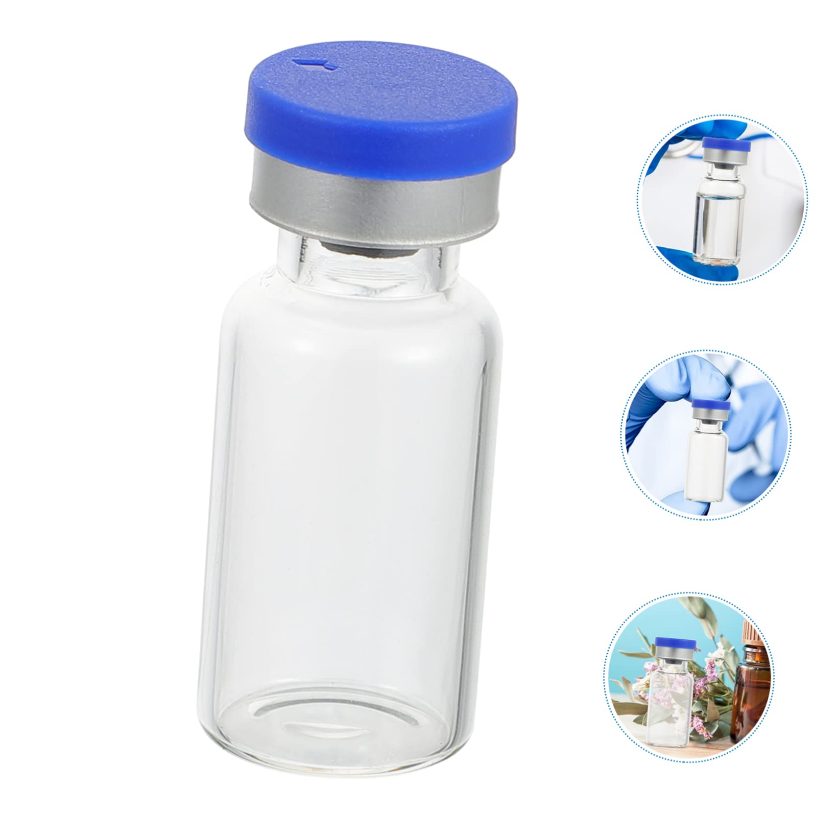 PLAFOPE 100piezas Botellas De Vidrio Frascos Cuentagotas Transparentes Con Tapa Almacenamiento De Muestras