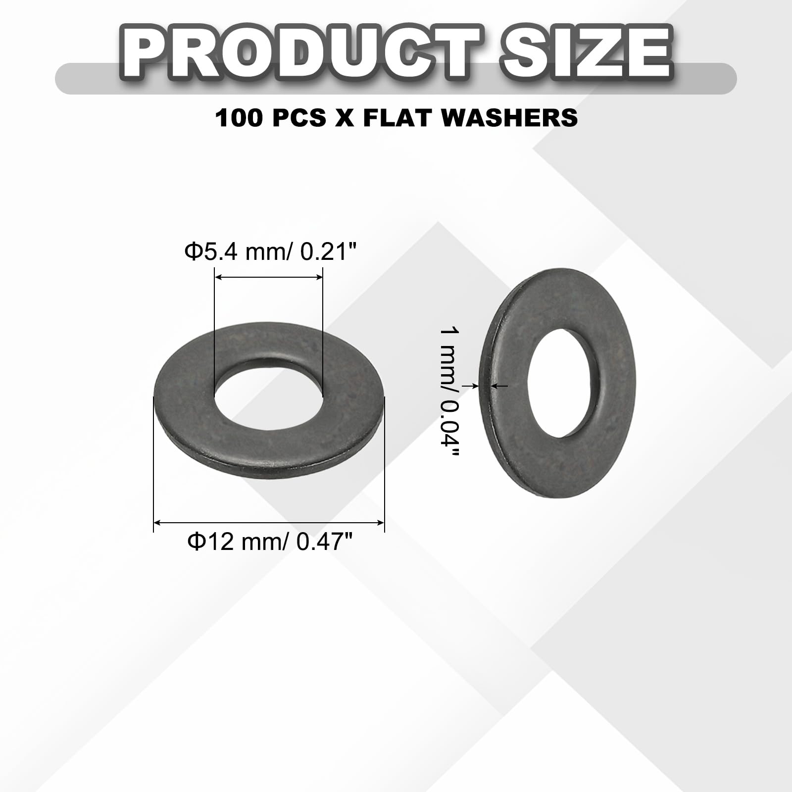PATIKIL M5 Flat Washers 3/16"ID x 1/2"OD - Image 2
