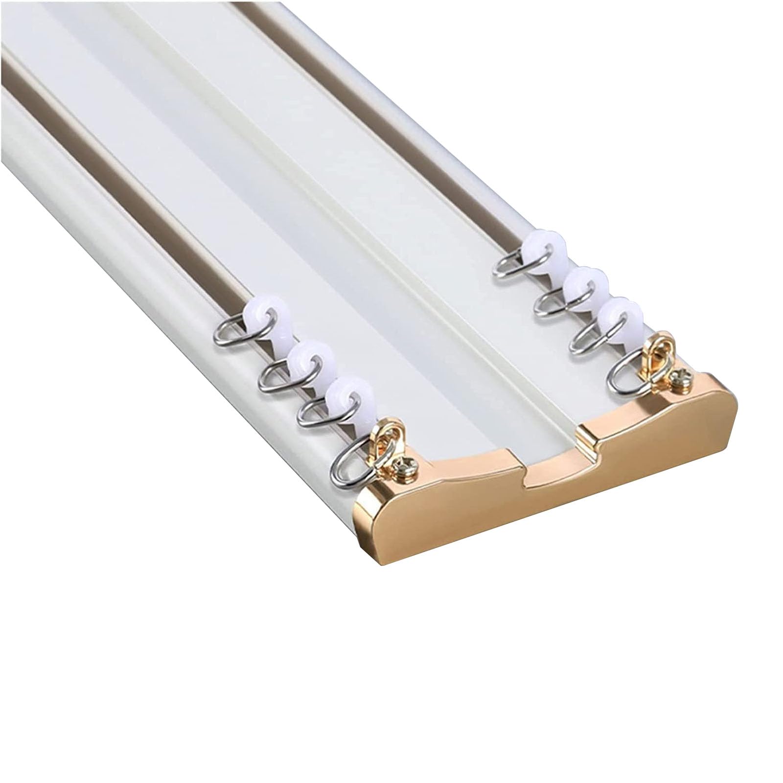 Wytrzymałe aluminiowe szyny do zasłon z podwójnym szynem do montażu sufitowego, uniwersalny rozdzielacz pokoju do salonu, łazienki, sypialni, regulowana długość, zestaw 1 m5 m