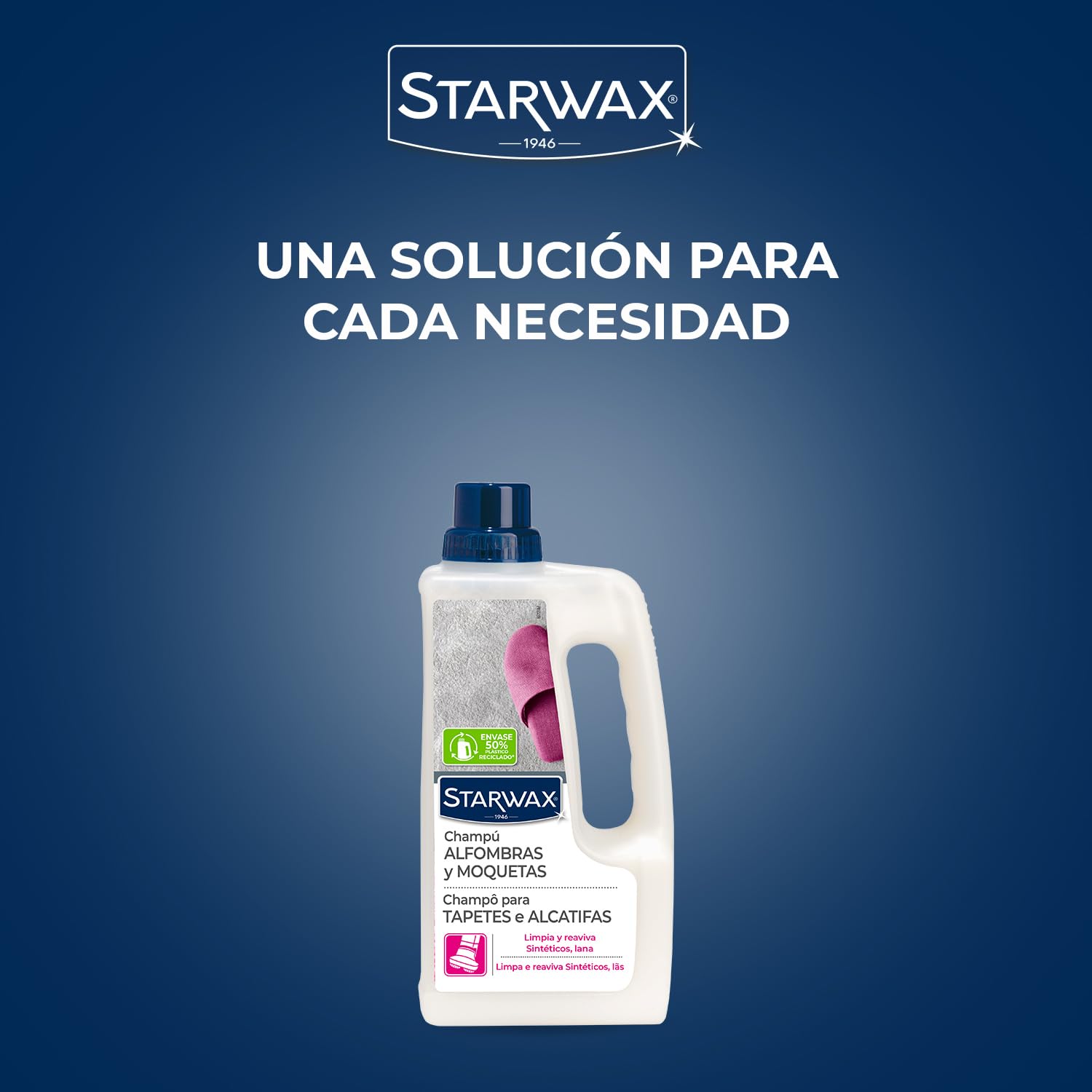 STARWAX - Champú Alfombras y Moquetas -Limpia en profundidad moquetas y alfombras de fibras naturales y sintéticas -1L - 30 a 40m²