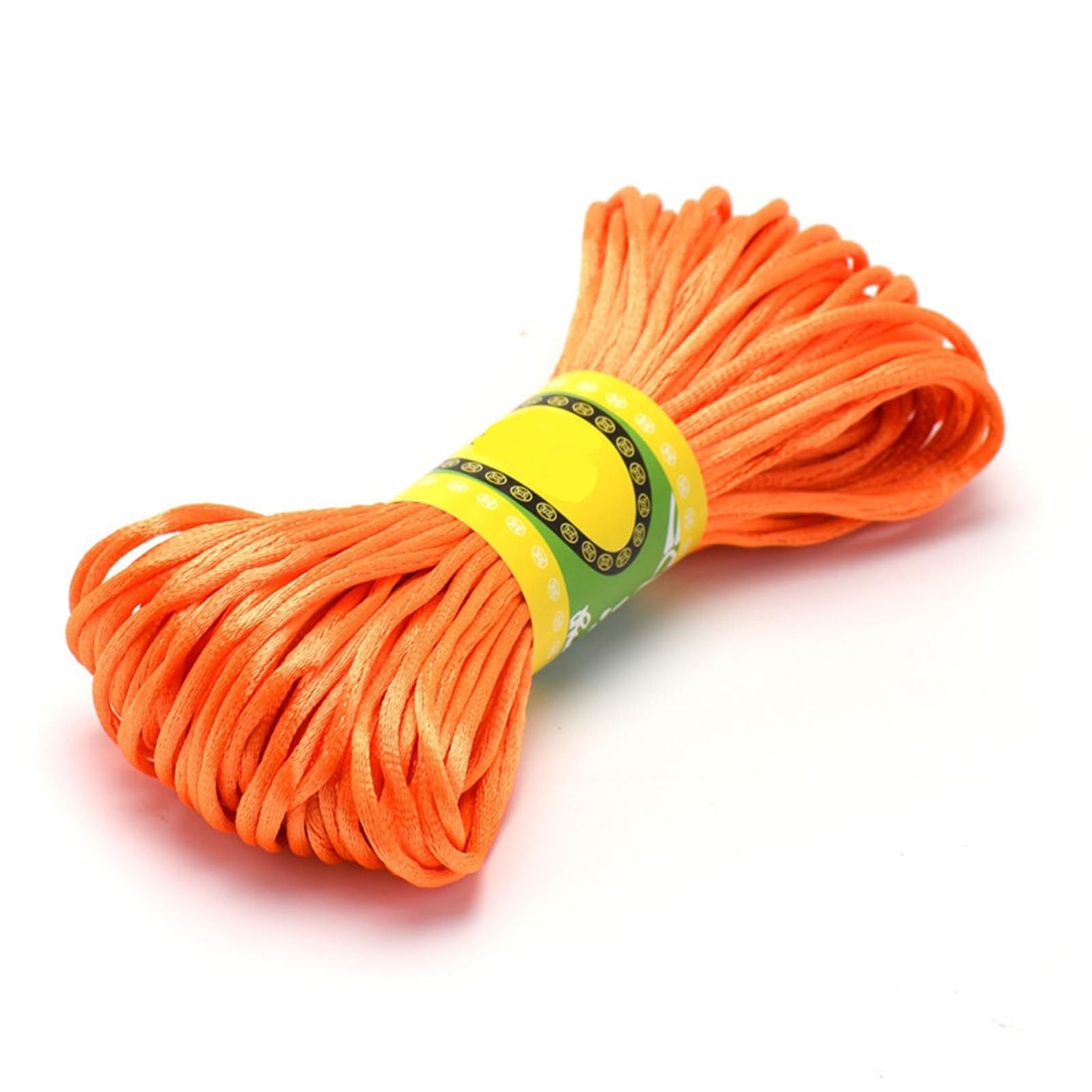 Nylon Cord Thread 10pcs 20Meters/Bundle Of 2.5MM Chinese Knot Polyester Colored No.5 Thread Handmade Woven Rope DIY Jewelry Wire for Making Bracelet, Necklace, Chinese Knot(Tangerine)