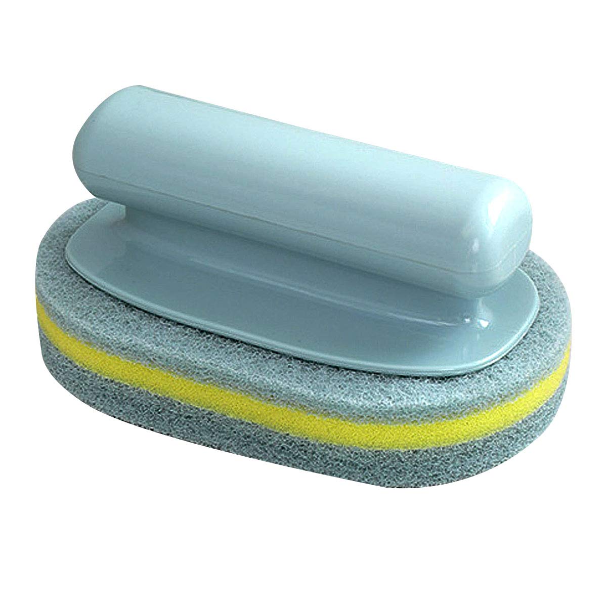 Millya UK 1 PC Household Plastic Handle Sponge Brush Scouring Pad Cleaning Supplies