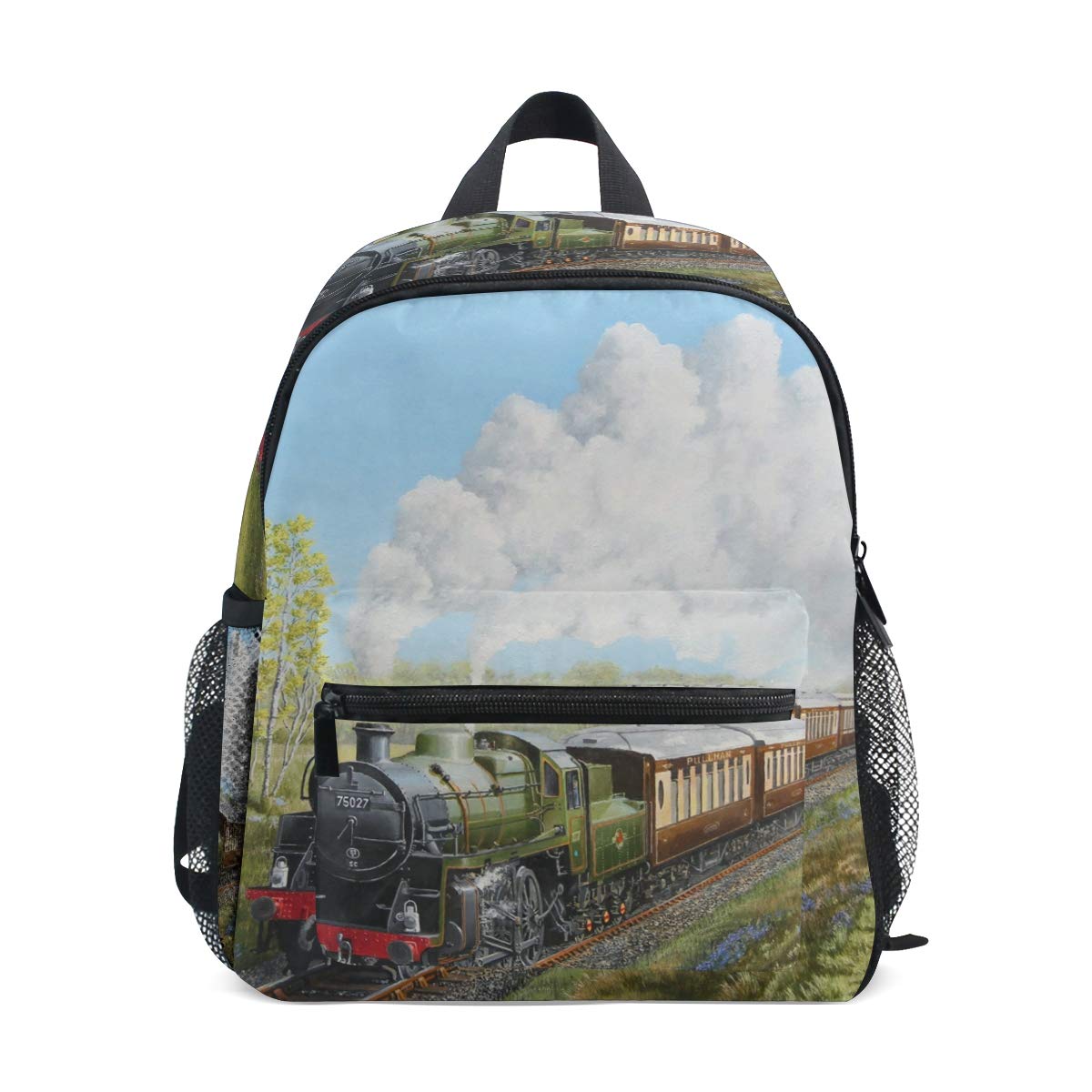 LIANCHENYISpecial Steam Train and Railway Landscape Unisex Outdoor Daypacks Bags 2th 3th 4th Grade School Backpack for Kids Boys Girls