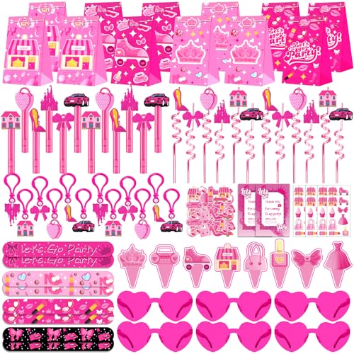 220PCS Pink Party Favors Kit for Girls – Birthday Supplies Includ...