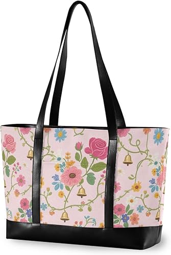 Summer Flowers Beautiful trendy laptop bags with zipper 14 inch bag for flight with diaper maletin ejecutivo para mujer