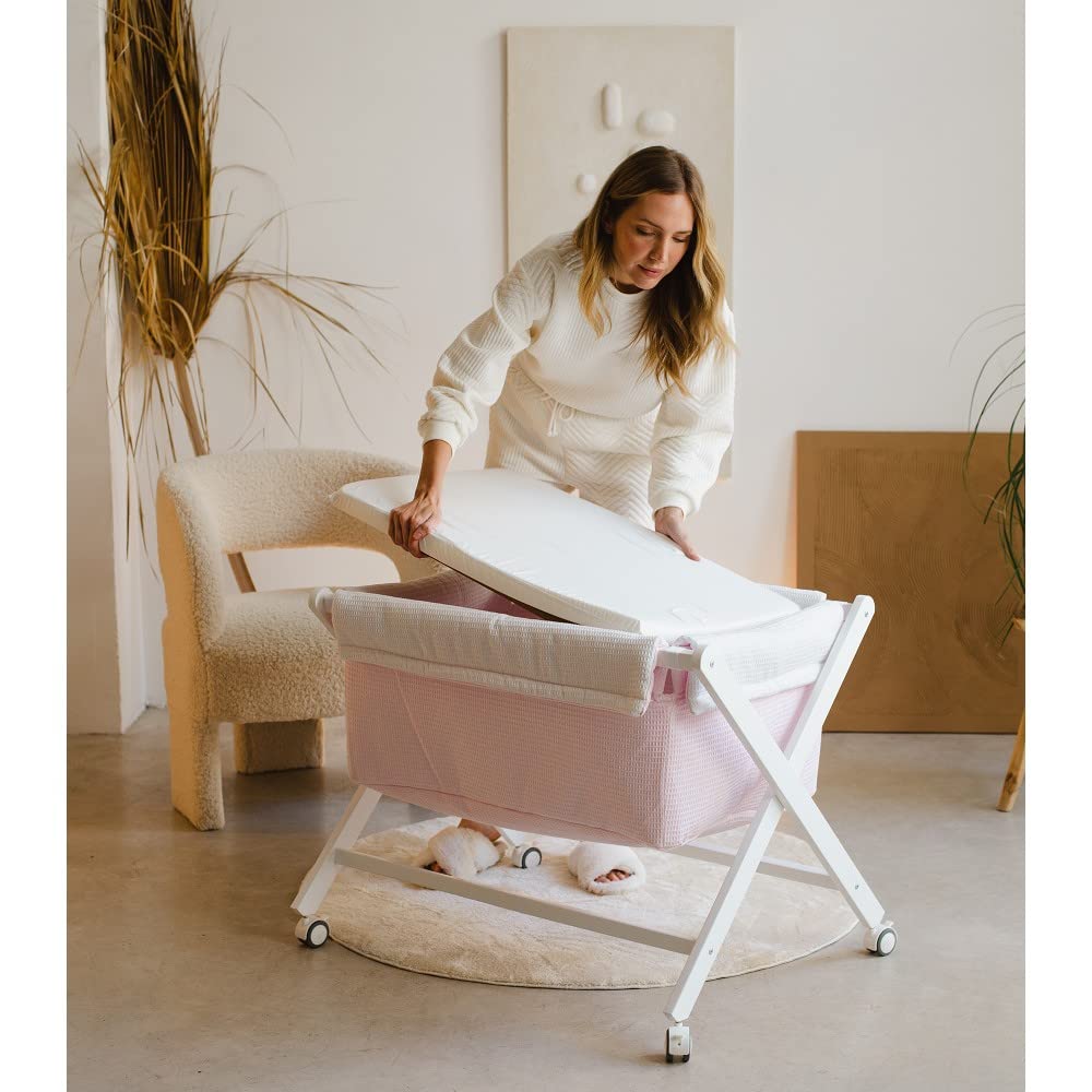 Interbaby 92082-31 - Minicuna de Madera con Textil Tipi Oso Gris, unisex