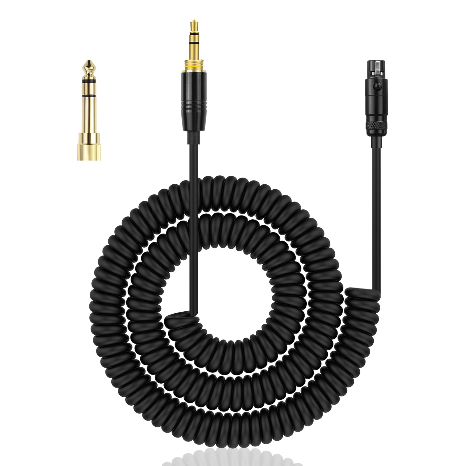 Câble de rechange hélicoïdal pour casque AKG K702, Q701, K712, K240, K271, câble audio avec adaptateur de 6,35 mm et connecteurs plaqués or, Beyerdynamic DT 1990 Pro, DT 1770 Pro, câble audio DT 990