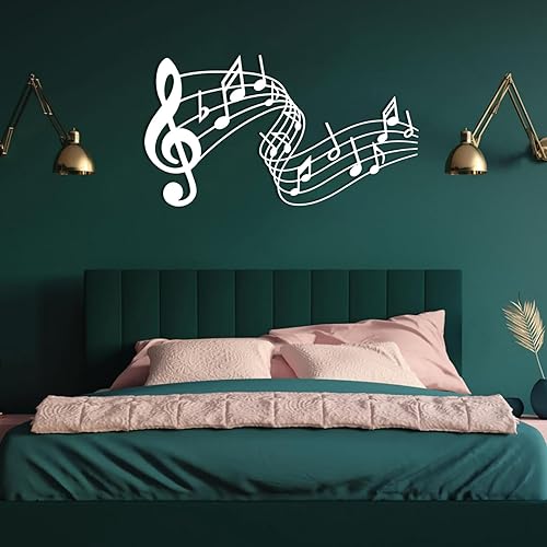 YDONVTI Notas musicales para decoración de pared de metal, decoración de pared de metal, arte musical para colgar en la pared, arte minimalista