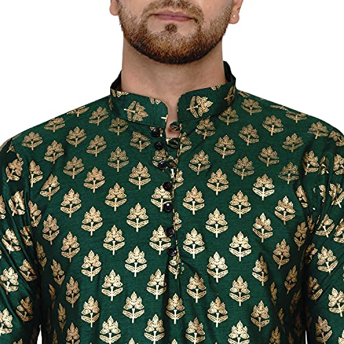 Image of Veera Paridhaan Men's Banarasi Full Sleeve Printed Long Straight Kurta