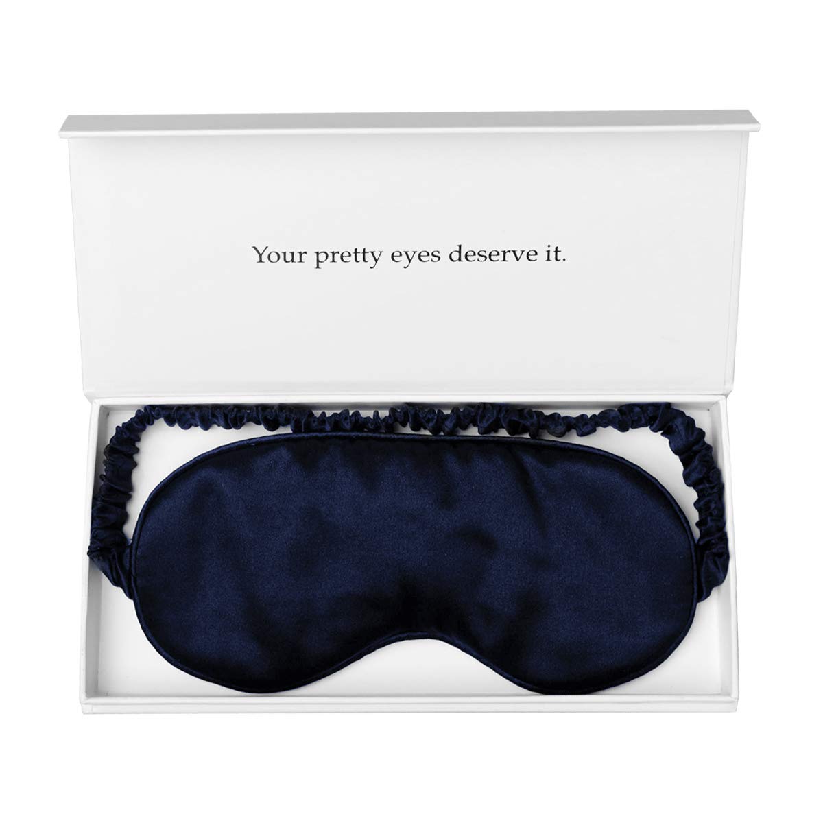 Silk Sleep Mask Light Blocking Luxury 100% Mulberry 19mm Silk Eye Mask Eye Cover Blindfold Ultra Soft Light & Comfy Anti Aging Skin Care with Travel Bag Gift Package: Deep Blue