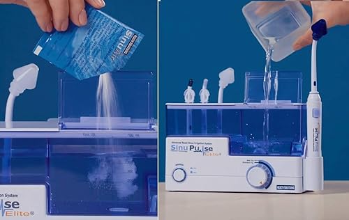 Miniatura 8 de SinuPulse Elite Advanced Sistema de riego nasal, máquina de enjuague sinusal pulsante con 60 paquetes SinuAir, punta de irrigador sinusal adicional,