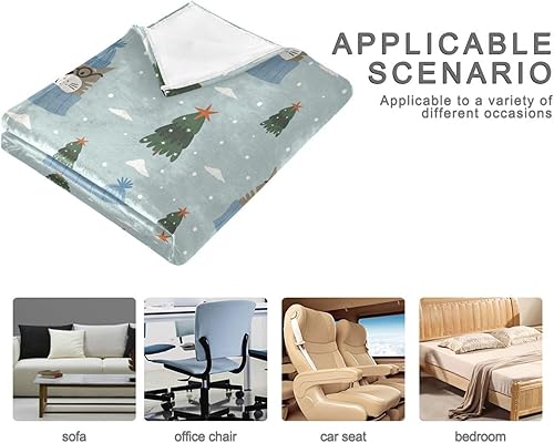 Miniatura 4 de Christmas Pattern Funny Cats Warm Bed Blanket for Adults Kids, Comfy Winter Blanket for Chair Couch Couch, 60"x90" Flannel Fleece Blanket