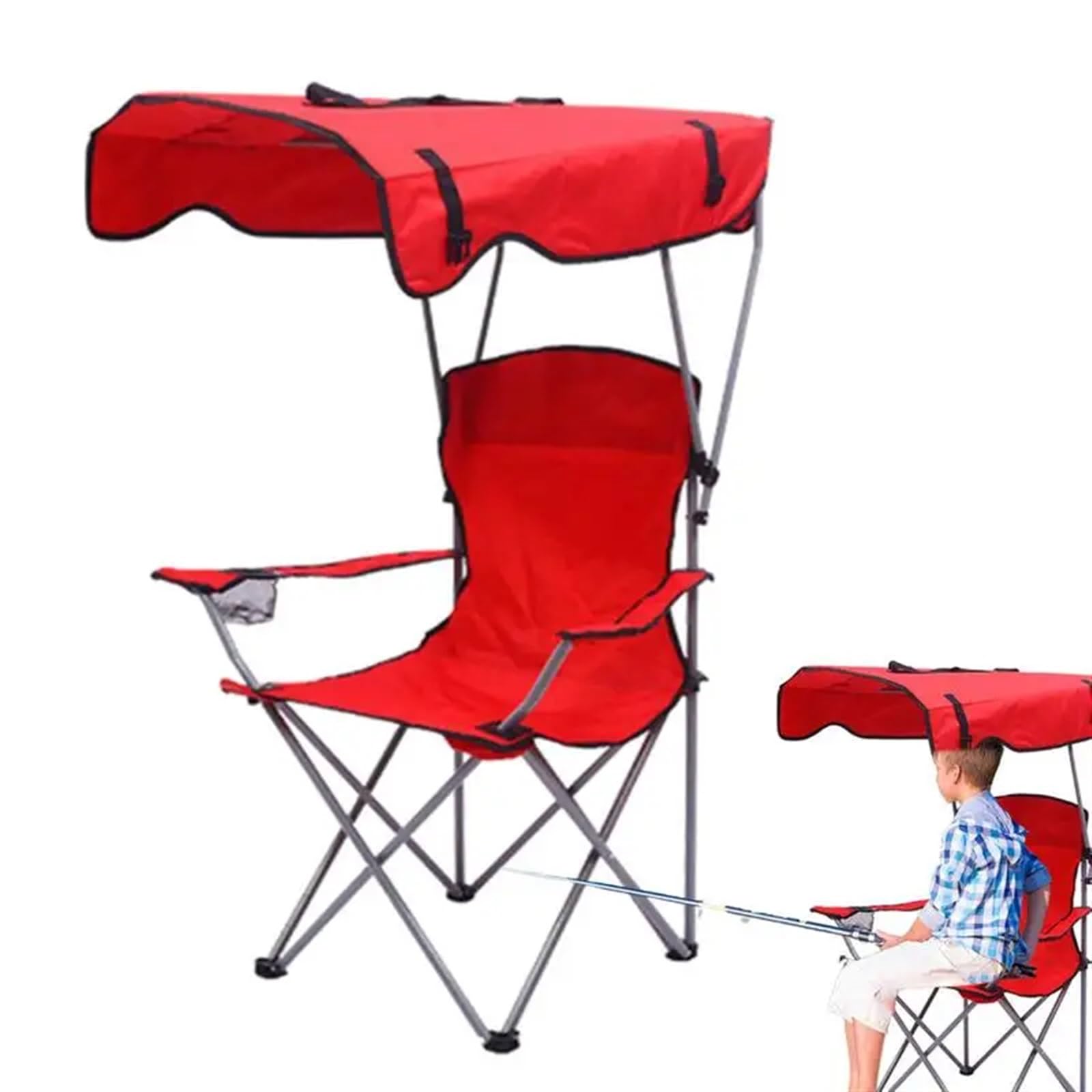 Klappbarer Campingstuhl | Mehrfarbiger klappbarer Camping-Angelstuhl