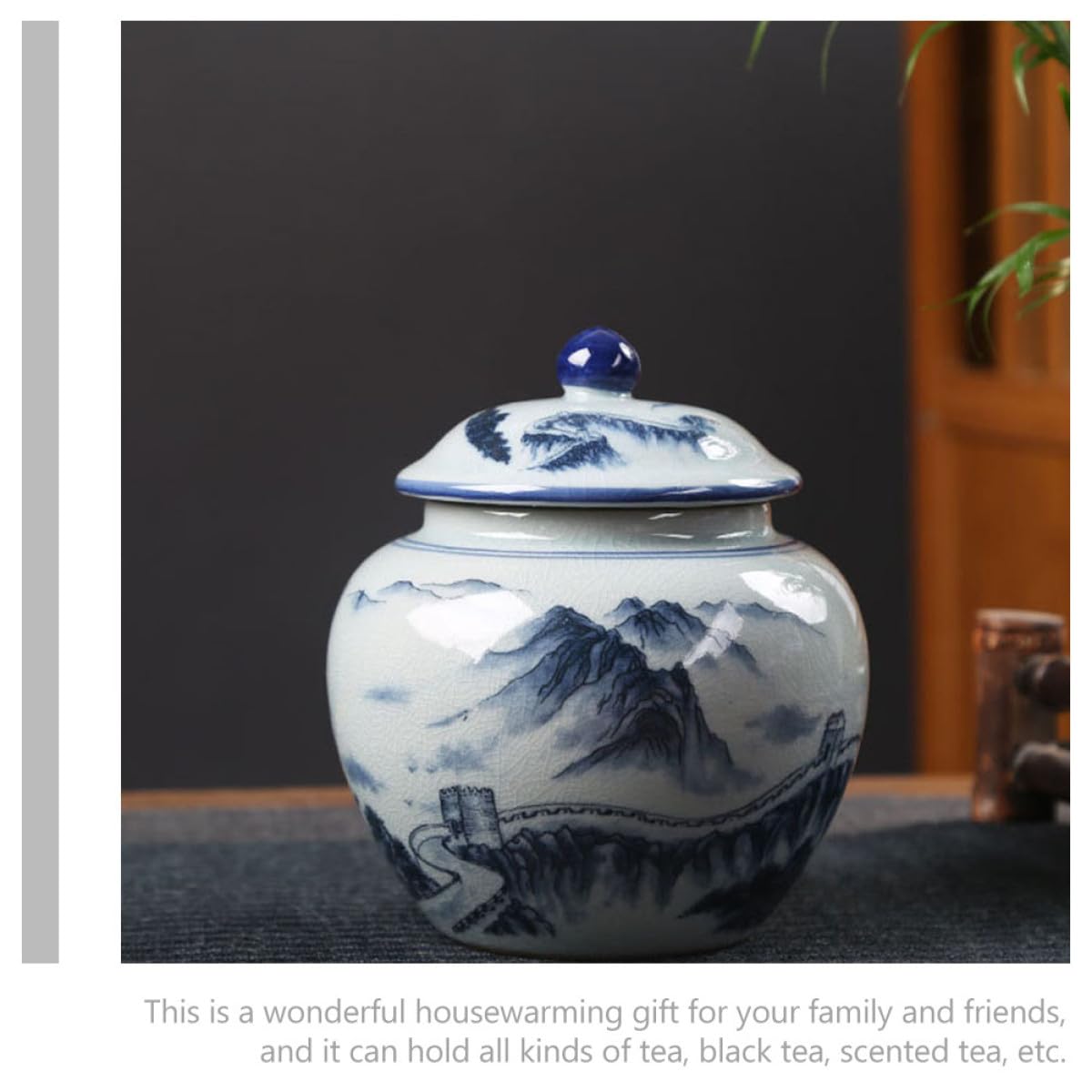 Keramik Teeblättern Teedose Chinesischen mit Stil Luftdichtem im Vintage Verschluss Dekorativem Design Losen Kaffeebohnen und für
