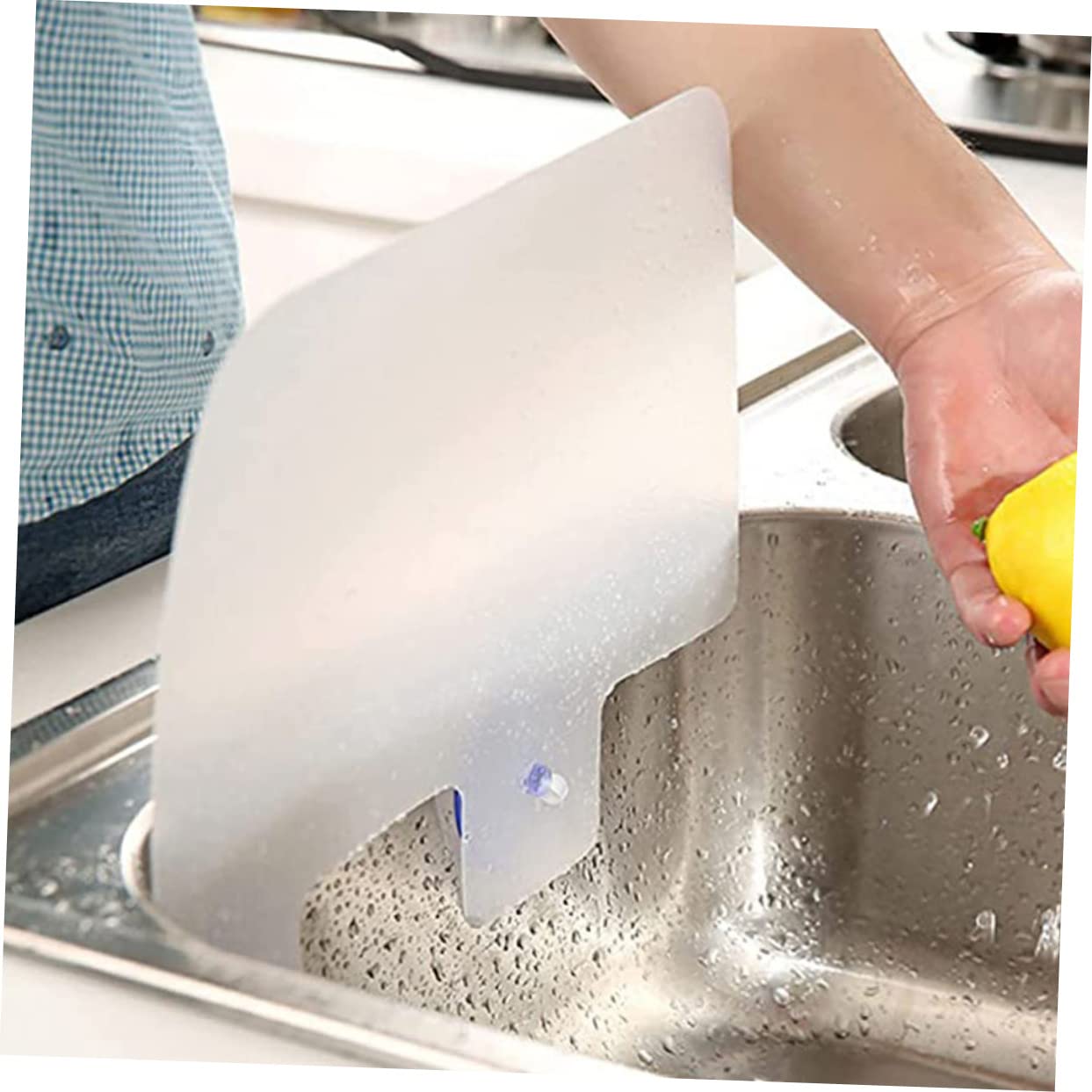 Set 6 Paraspruzzi Per Lavello In PVC Trasparente Con Ventose, Antischizzo Per Cucina E Bagno, Facile Da Pulire