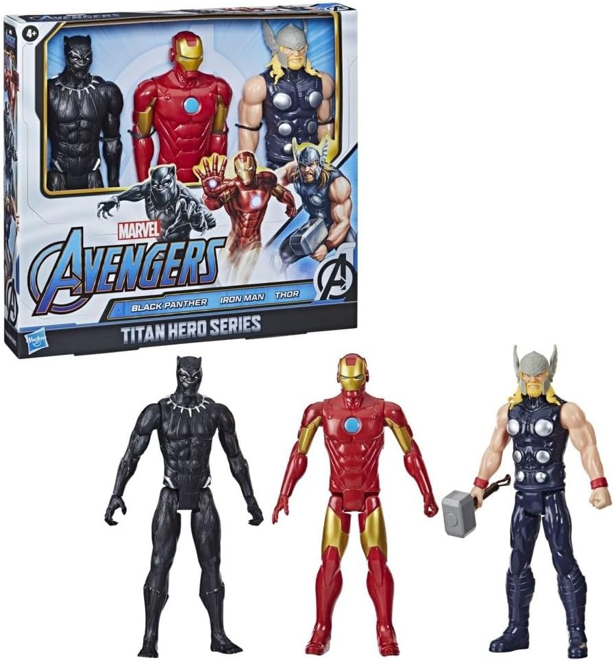 Marvel Avengers Titan Hero Series Black Panther Thor Iron Man 3-Pack