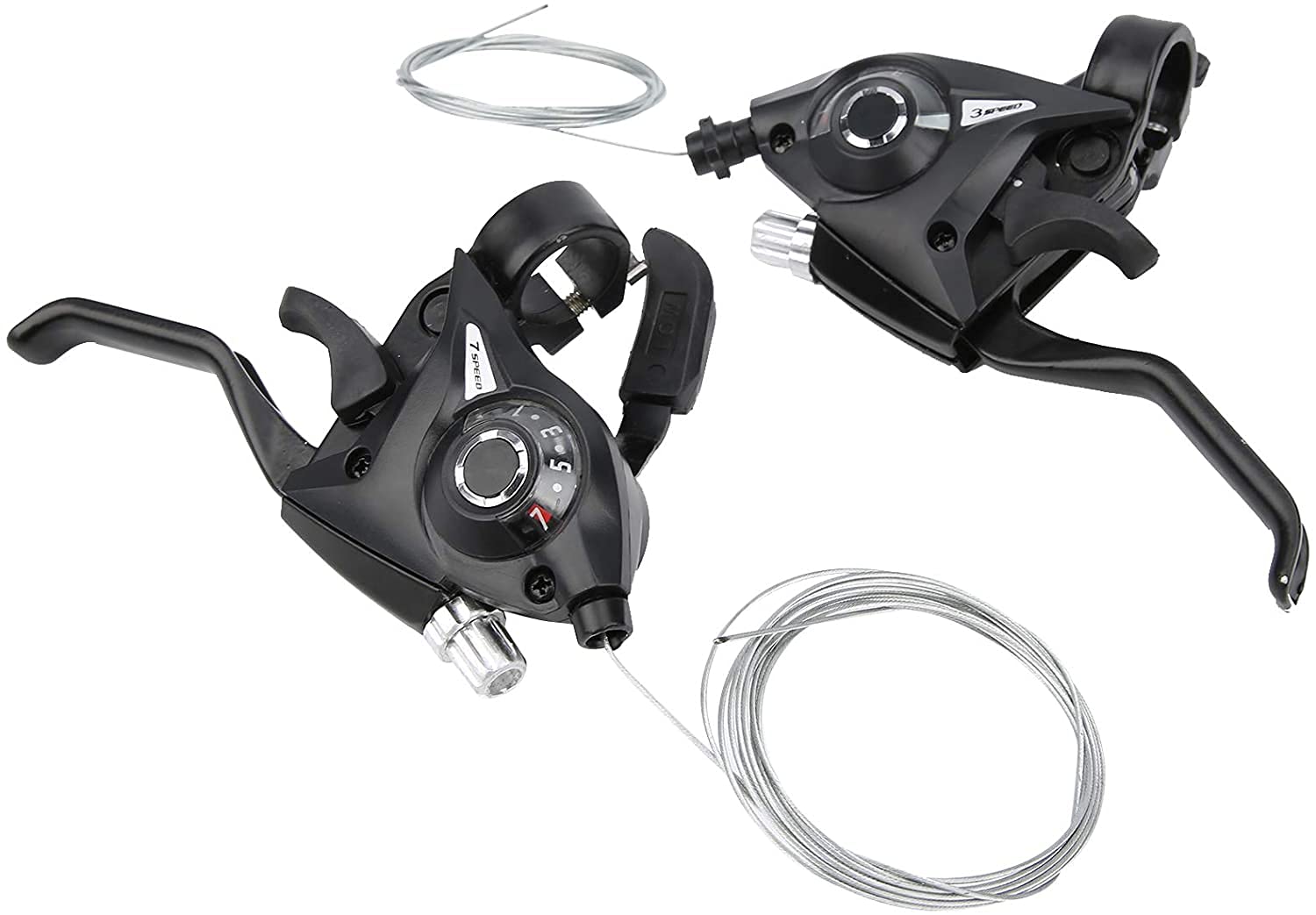 U-K Useful and practical 1 pair shifter brake lever, 3 x 7 21-speed shifter brake gear bike shifters set combination set with gear cable