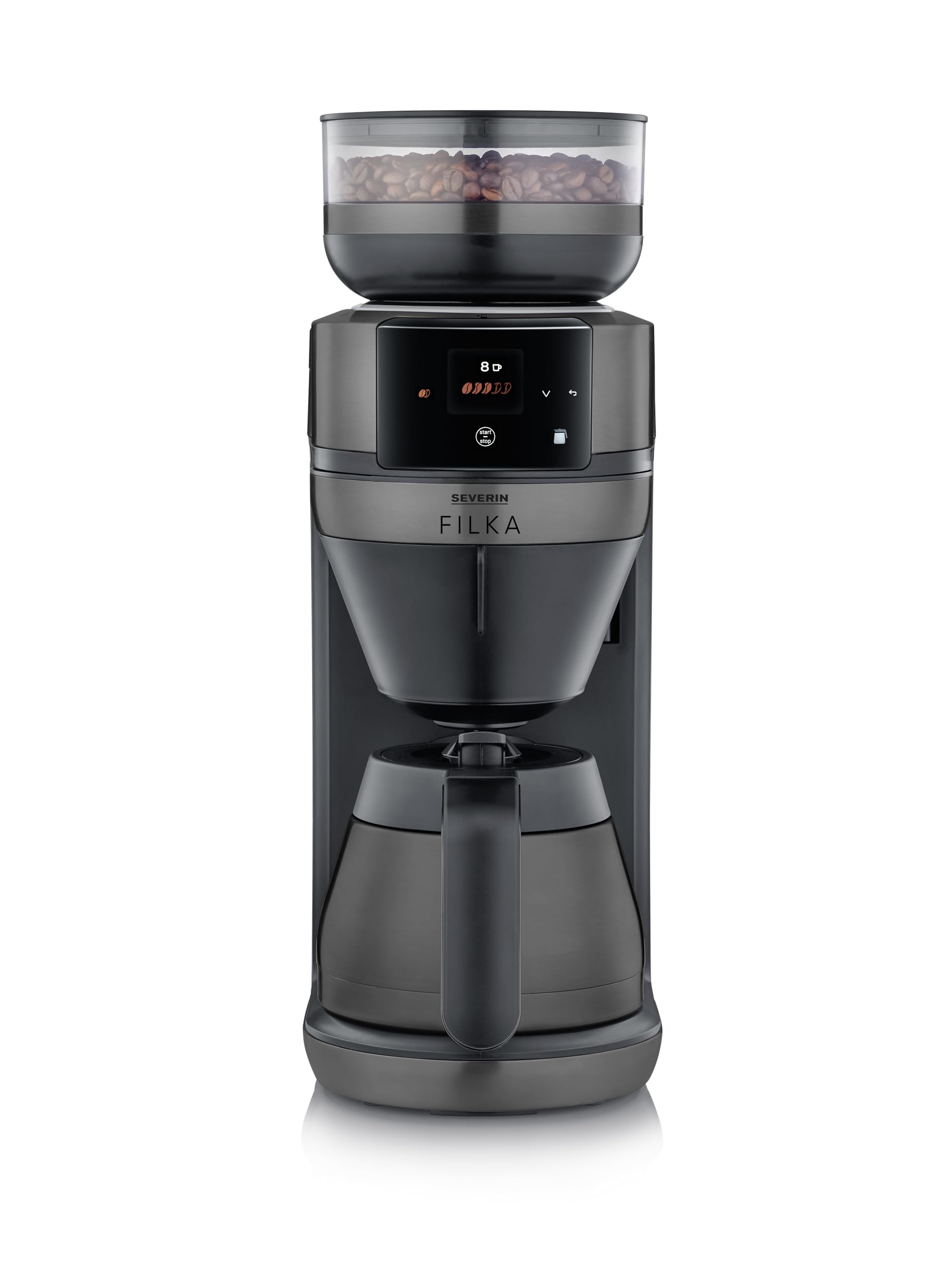 Severin KA 4855 FILKA, cafetière filtre automatique, 2 litres, Dark Inox