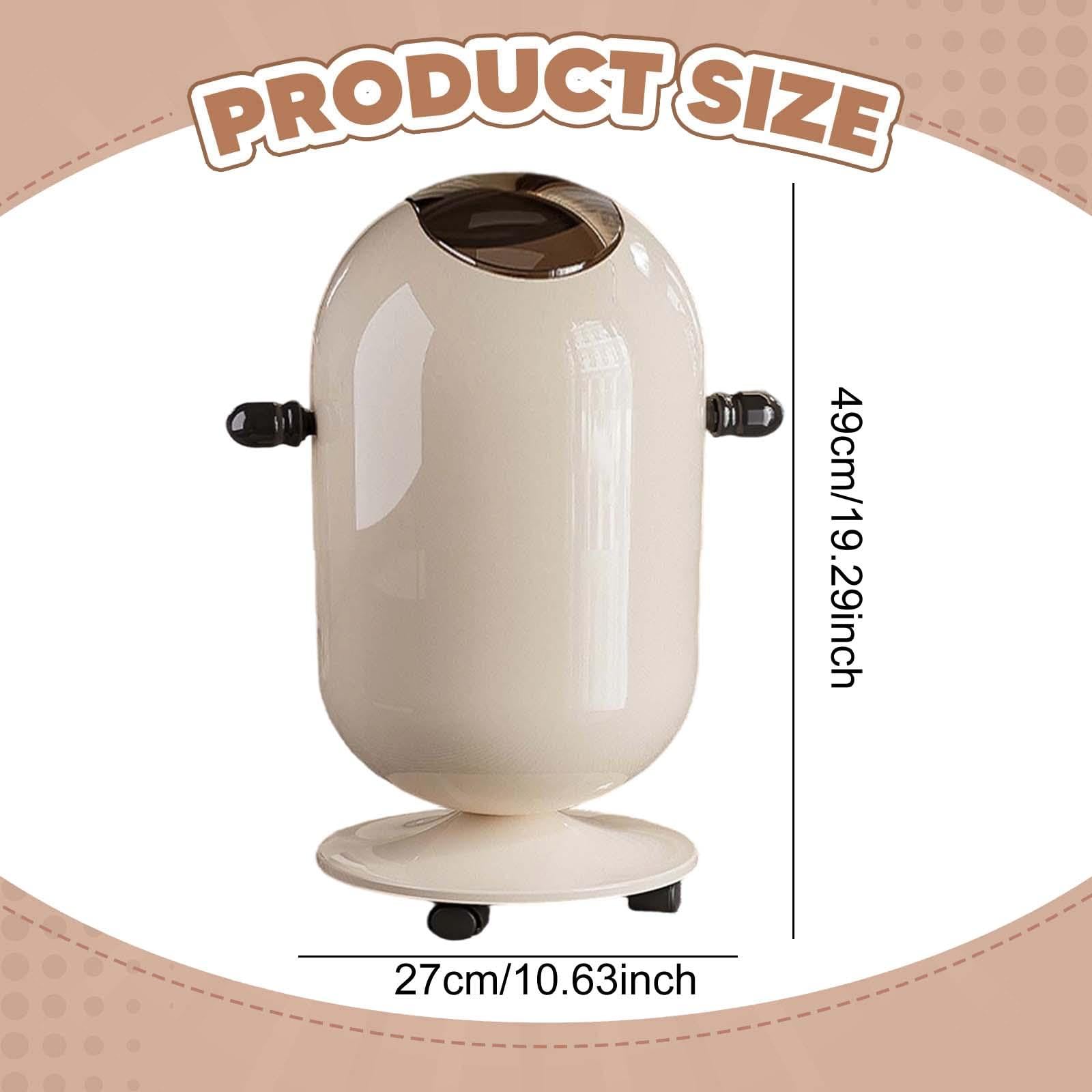 Cubo de Basura Alto con Ruedas Y Doble Cubeta, Papelera de Gran Capacidad, Contenedor de Basura Multifuncional de PP, Asa Ergonómica, 15l Blanco Lechoso, Individual
