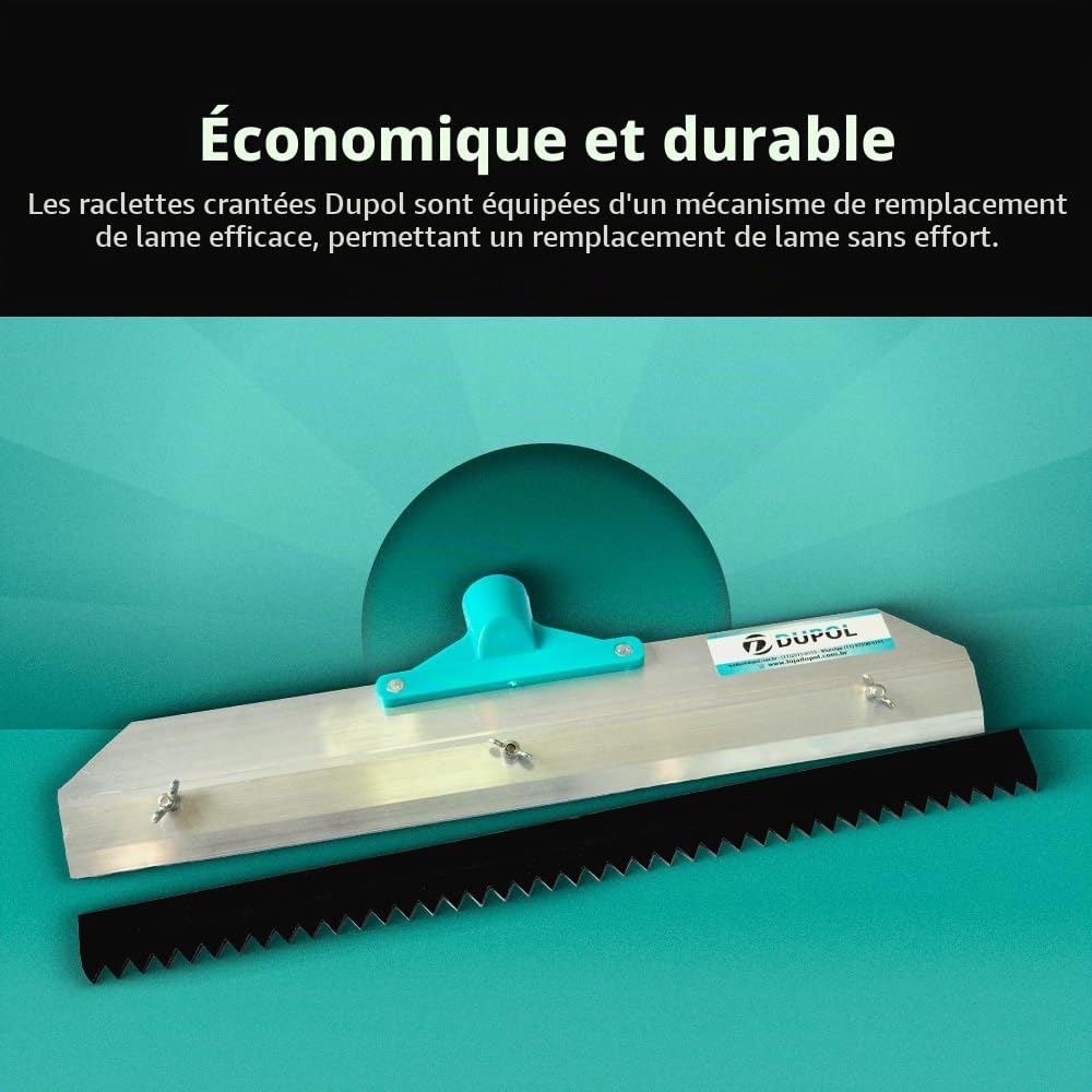 Raclettes de Sol époxy - Raclette crantée de 40,6 cm utilisée pour appliquer des revêtements Lourds tels Que l'époxy, l'uréthane, Le Ciment Auto-nivelant. La Meilleure raclette dentelée pour