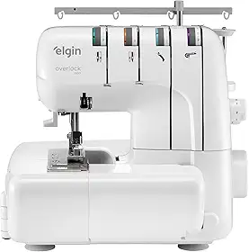 Máquina de Costura Overlock 2000 Elgin Doméstica Portátil Versátil Branco - 220V