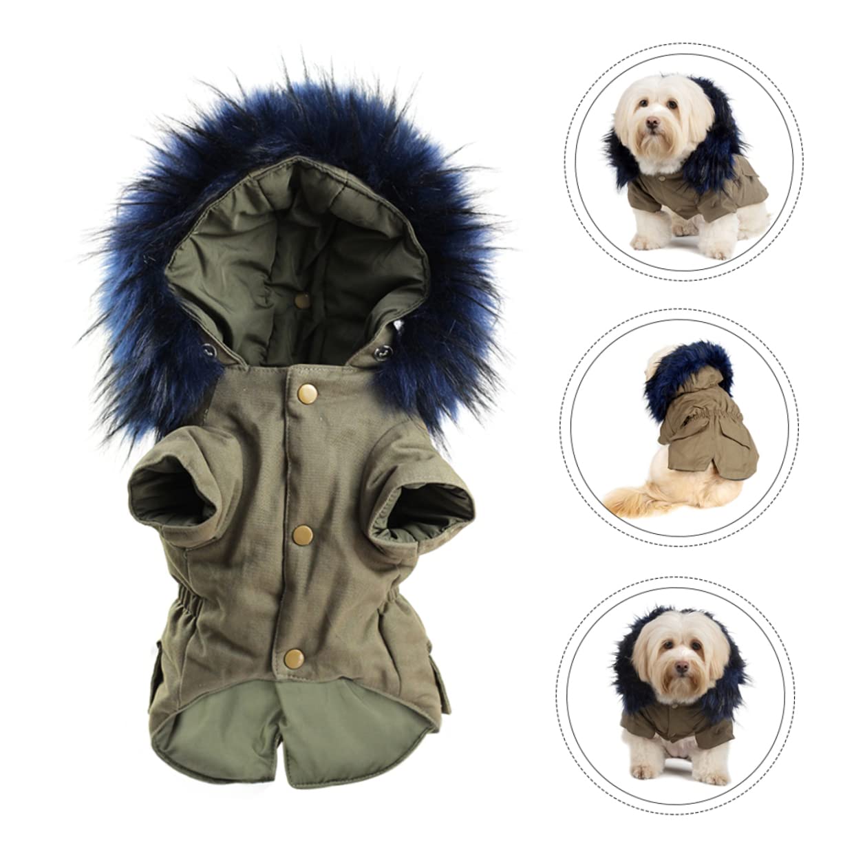 Felpa per Cane in Cotone Caldo Cappuccio Xl Militare | Morbida e Confortevole, Delicata sulla Pelle, Adatta a Cani e Animali, per Inverno e Festività