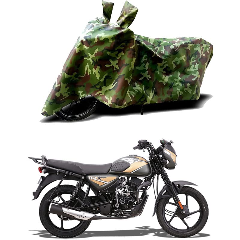 Image of 100% Water Resistant Full Bike Scooty Two Wheeler Body Cover Compatible for Bajaj CT 110 X /UV-Rays /Heat Protection /Birds Dropping /Scratchproof /Dust Proof /Waterproof /All Varients[Green MJ]