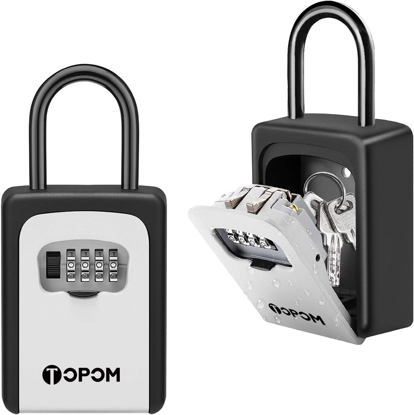 Amazon.com: Hopkell Lock Box for House Key, Combo Lockbox Portable 4 ...