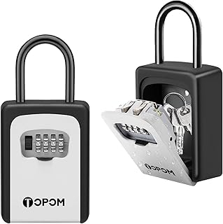 Key Lock Box for Outside - Portable Weatherproof Combination Security Safe Boxes with Resettable Code for House Keys, Realtors, Hotels, Garage Spare