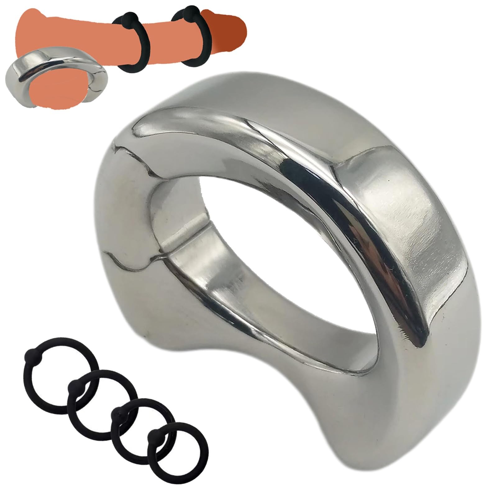 Edelstahl Hodenring Hodensack Anhänger CBT Ball Stretcher 6 Größen Metall Erotik Extra Schwer Hodensack Bondage Cockring Penis Hoden Stretching Übung Penisring Sexspielzeug für Männer