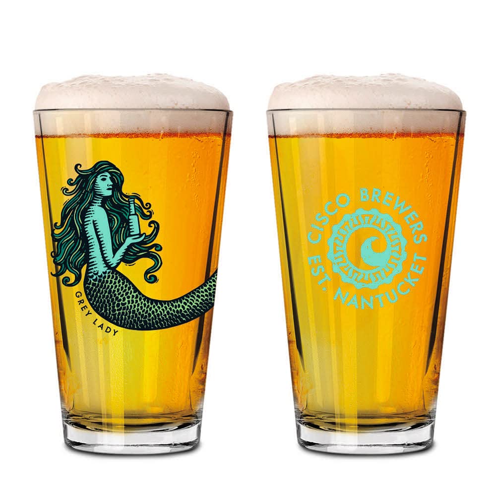 Cisco Brewing Company Signature Pint Glass - Grey Lady - Set of 2