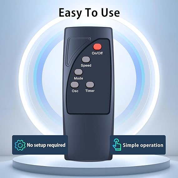 RETROSUN Replacement Remote Control Compatible with AMZ Basics 16 Pedestal Floor Fan FS40-10BR, Black