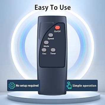 RETROSUN Replacement Remote Control Compatible with AMZ Basics 16 Pedestal Floor Fan FS40-10BR, Black