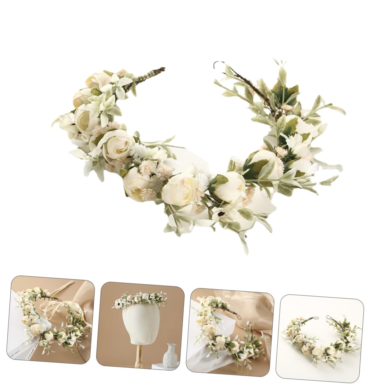 VALICLUD 3stücke Blumenkranz Haarreif Für Hochzeiten Bachelorette-partys Festivals Verstellbares Haarschmuck-accessoire Für Damen Aus Weichem Sanften Farben Einzigartig Und Elegant