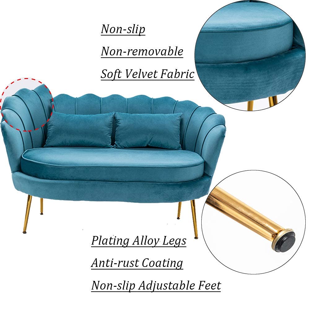Golden Step Furniture Seater Sofa Living Room Velvet Loveseat