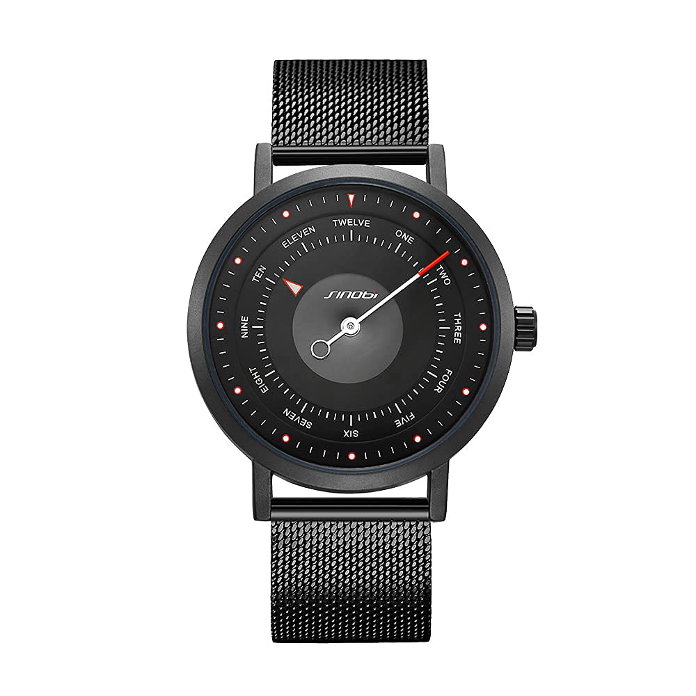 SINOBI Analogue Mens Black Dial Watch - 11S9809G02 (Black Strap) (B09CG38PP3) Amazon Price History, Amazon Price Tracker