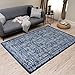 Price comparison product image THE RUGS Montana Rug - Modern & Vintage Low Pile Area Rugs Living room, Bedroom, Kitchen, Soft Low Pile, Pet-Friendly, Easy to Clean [Vintage Navy, 80x150 cm]