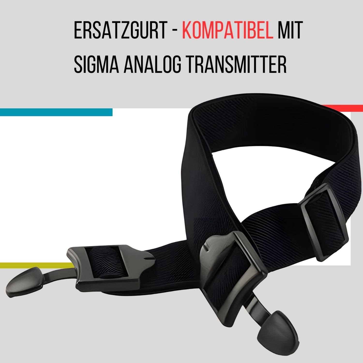 SIGMA Cinghia toracica di ricambio per sport - compatibile con trasmettitore di frequenza cardiaca analogico nero