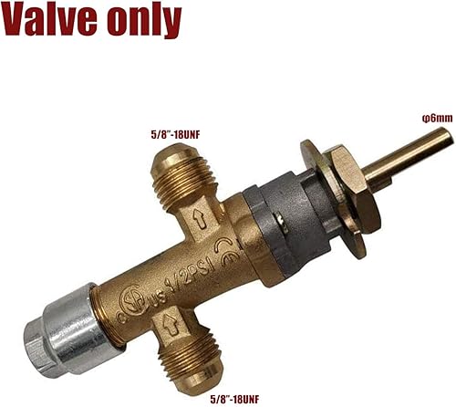 Miniatura 5 de MENSI 5/8-18UNF Fogata de gas propano macho y calentador de chimenea Válvula de control principal de baja presión con falla de llama, válvula