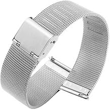 Milanese Mesh Stainless Steel Watch Band, 10-24mm Milanese Mesh Watch Band Stainless Steel Replacement Wristband for Conventional Watches or Smartwatches 2PCS Color Silver, Size 20mm