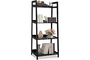 ECOMEX 4-Tier Space-Saving Ladder Bookshelf for Home and Office