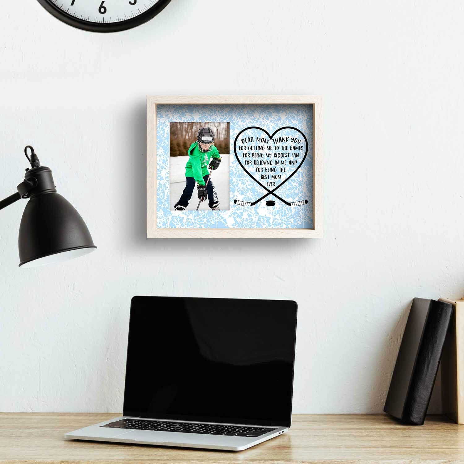 ChalkTalkSPORTS Premier Hockey Photo Frame | Dear Mom Heart