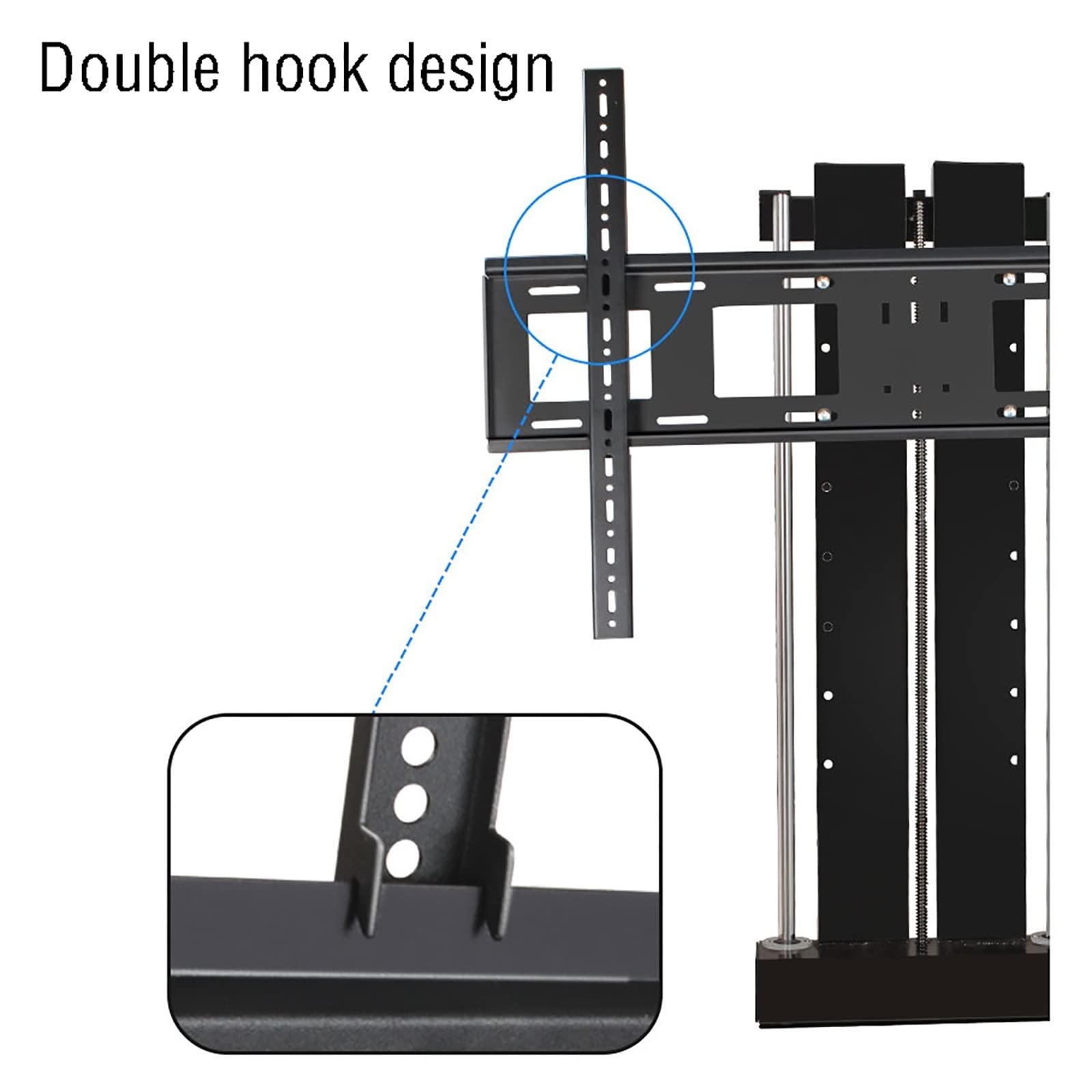 Elevador motorizado de TV, Soporte de TV motorizado de Altura Ajustable con Motor Dual, para televisores de Pantalla Grande de 60-100 Pulgadas, elevación Vertical, Capacidad de Carga de 100 kg/220 li