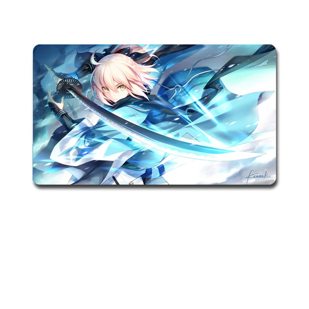 KaiWenLi Fate Series-Okita Souji/Anime Cartoon Mouse Pad/Oversized Version/Improve Accuracy and Speed/Waterproof, Non-Slip, Anti-Dirty/E-Sports, Gaming, Office Essential (Size : 800300MM)