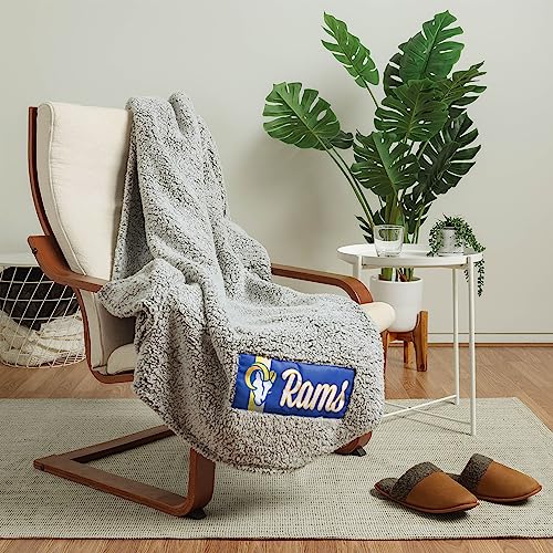 FOCO Los Angeles Rams NFL Big Logo Cloud Sherpa Blanket