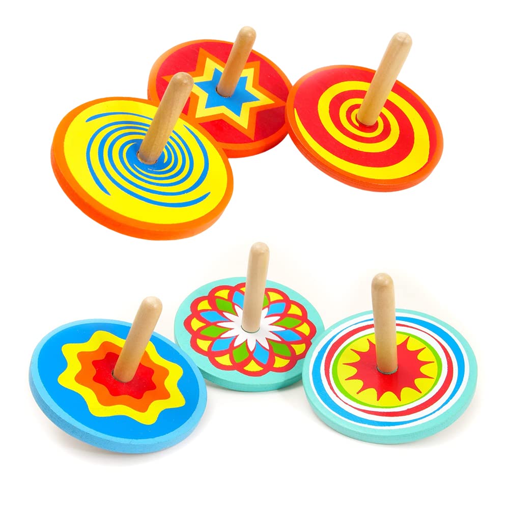Crafty Capers Mini Wooden Spinning Top Toy | Single | Cracker Filler | Mini Gift