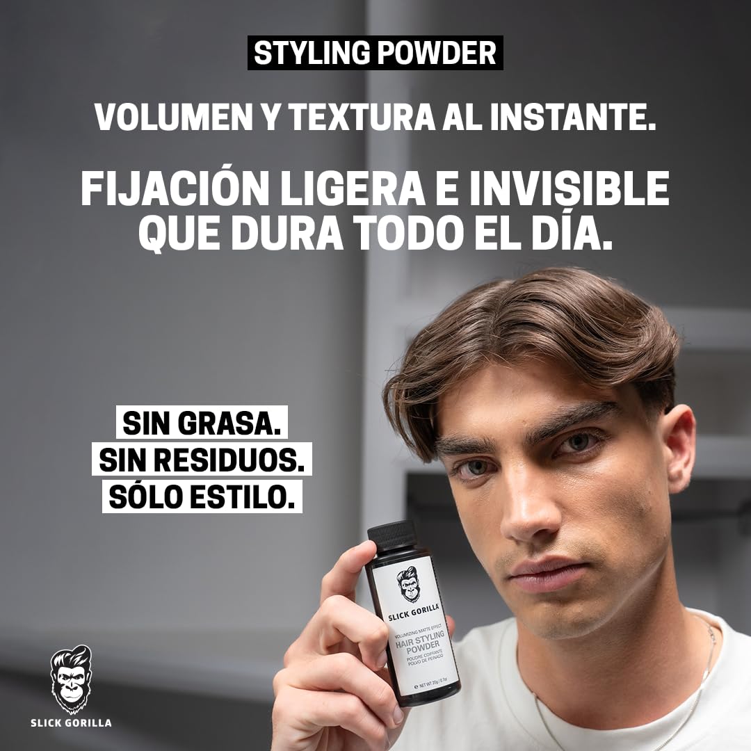 Slick Gorilla Polvo de Peinado para Hombres 20 ml | Polvo de Textura | Acabado Mate | Fijación 24 h | Aporta Volumen y Cuerpo | Ligero | No Pegajoso |Sin Brillo — view 3