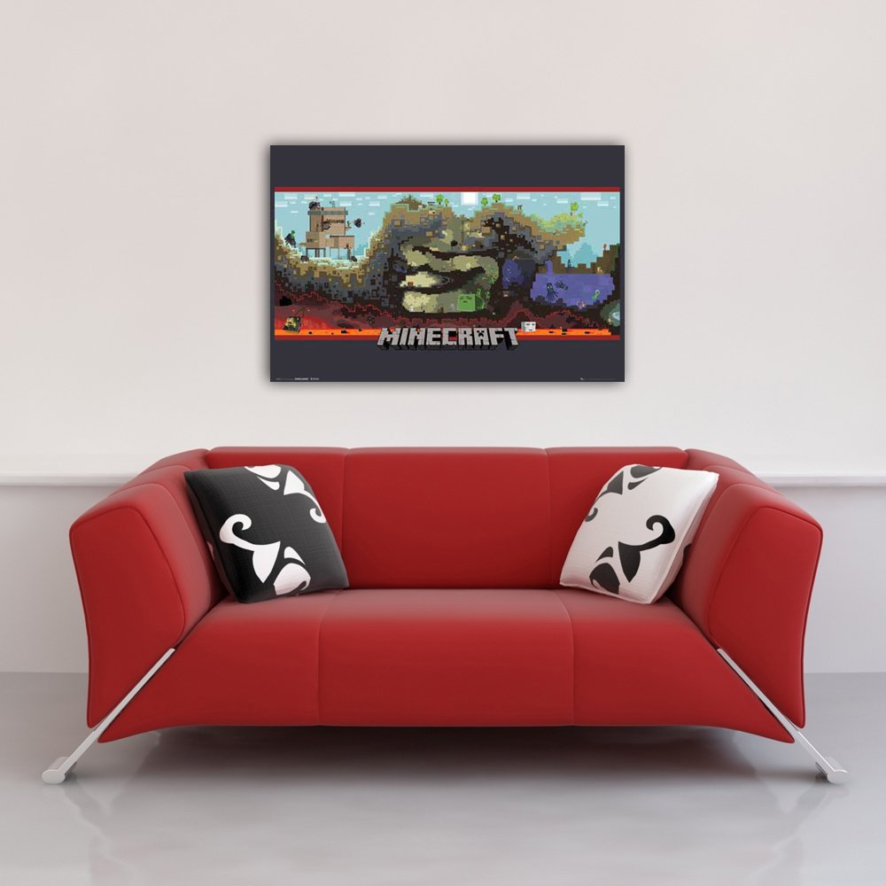 Empire - Poster Minecraft Underground + Accessori m. MDF-rahmen Maxi buche